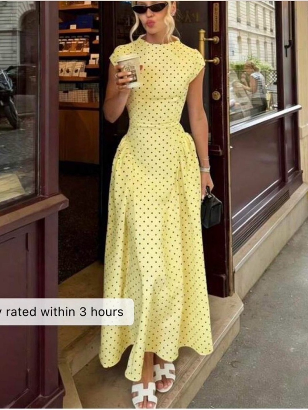 SHEIN Yellow Polka Dot Maxi Dress